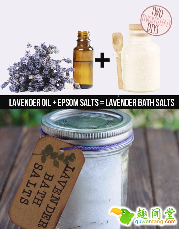 自制香薰浴盐，给疲劳的身体放个假。薰衣草油加上泻盐就是薰衣草浴盐。 - 新技能get√,生活小常识,健康小常识,生活小窍门,生活小妙招