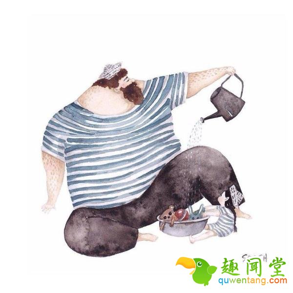 一组老爸和女儿的漫画，有人看完就给老爸打了电话