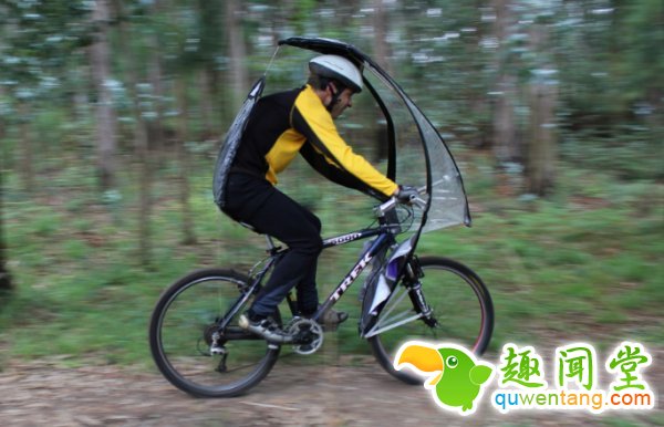 创意车用雨伞设计，给你的单车加前挡