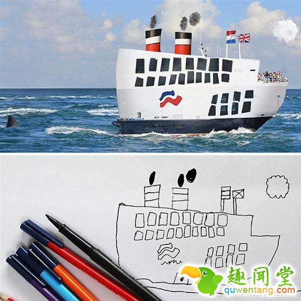 当爱画画的儿子遇上PS大神老爸 这画风我服！