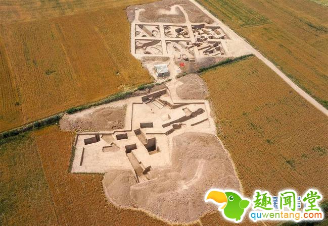 这是出土水稻遗存的陕西省渭南市东阳遗址（无人机拍摄）。史前水稻的栽培和驯化，对中华文明的诞生与人口增长具有至关重要的作用。目前学界对于“水稻栽培起源于长江中下游地区”的结论已基本达成共识，但对于稻作农业向外传播的时间与过程还存在疑问与分歧。日前经过科学手段分析，考古工作者发现出土于陕西省渭南市东阳遗址的水稻遗存，属于距今5800多年的人工栽培品种，为研究水稻种植的起源和传播提供了新的证据。新华社发